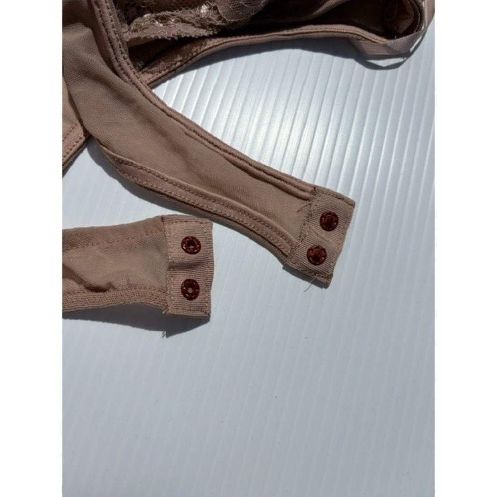 Forever 21 Bodysuit Women's Small Mocha Brown‎ Lace Trim Corset Style Festival - Picture 10 of 16